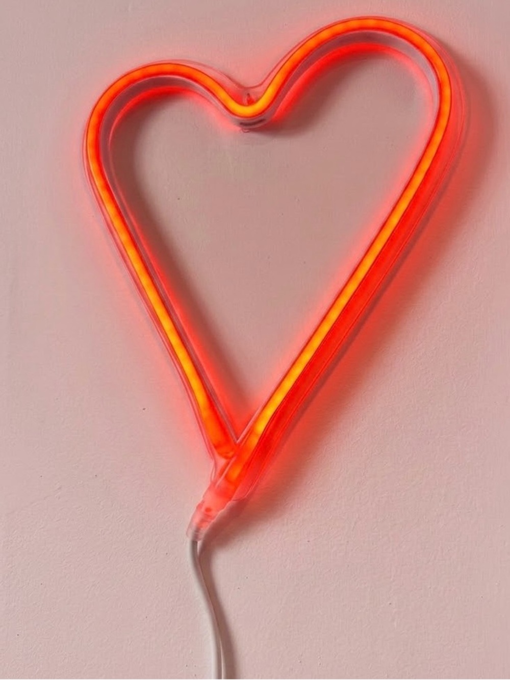 Urban Outfitters LED Heart Neon Sign Wall Decor Love Girls Room Dorm Red White